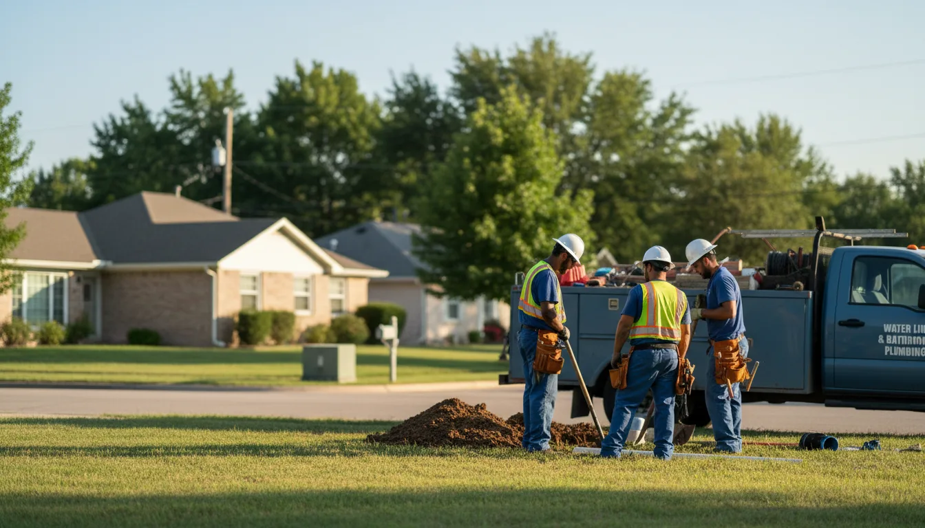 Residential water line and bathroom plumbing service in Ferris, TX